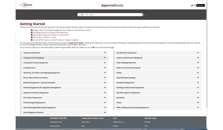 Approval Standards Screen